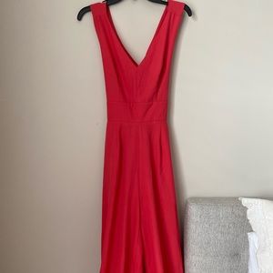 Salmon coral jumpsuit cross back